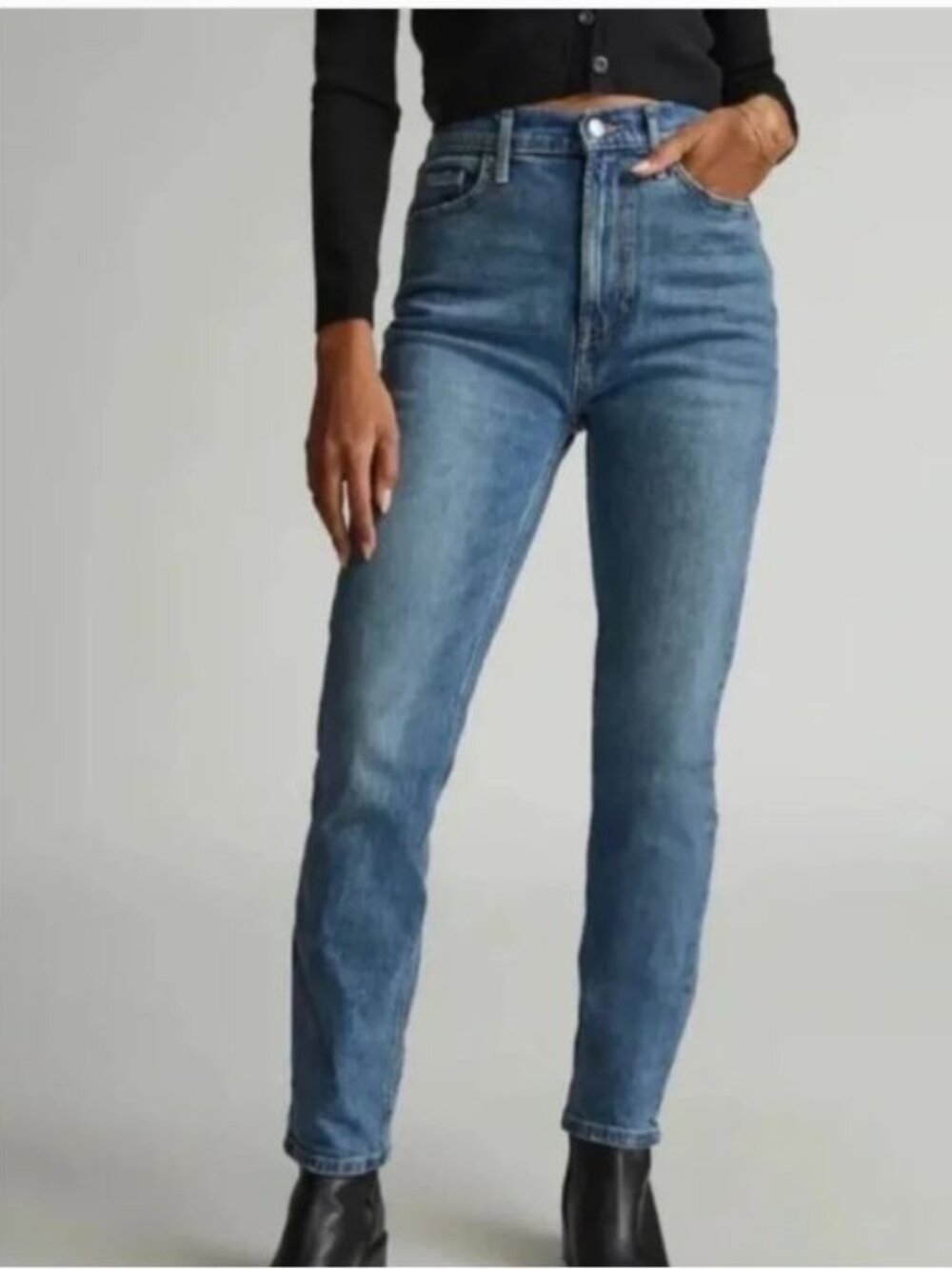 Everlane The Original Cheeky Jeans 27 Organic Cotton High Waist Straight Leg